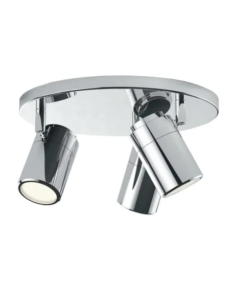 Plafón focos SULION 541330 3xGU10 15w 4000k Ø25cm IP44 cromo, Plafones de techo