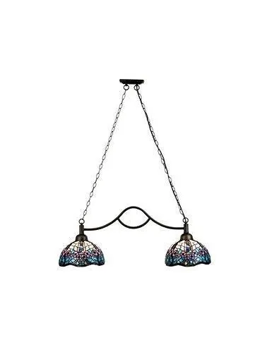 Lampara tiffany 2 luces FLORAL SULION 945220, Lamparas Tiffany