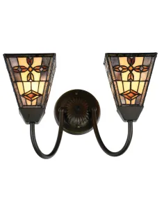 Aplique 2 luces tiffany CLASSE SULION 945440 28x24cm, Lamparas Tiffany