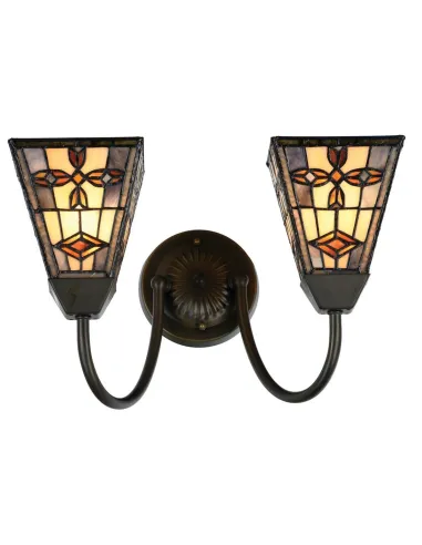 Aplique 2 luces tiffany CLASSE SULION 945440 28x24cm, Lamparas Tiffany
