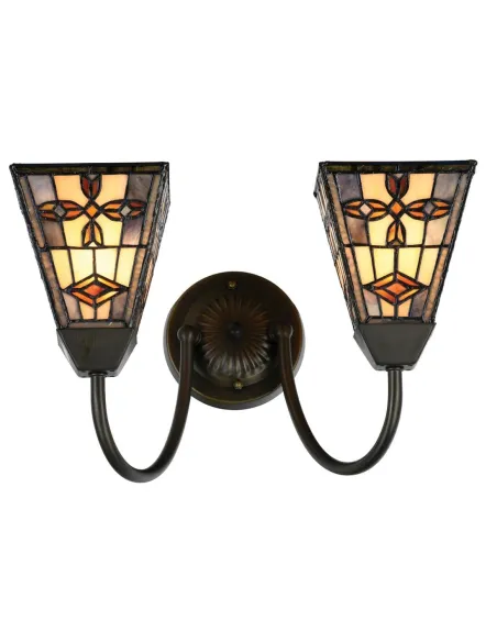 Aplique 2 luces tiffany CLASSE SULION 945440 28x24cm, Lamparas Tiffany