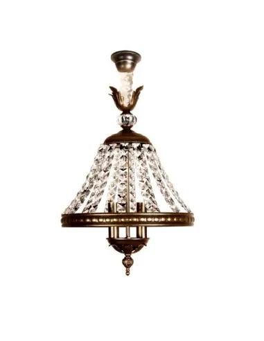 Colgante forja 3XE14 Ø42cm altura 48cm 230/35 BRONCE, Lamparas de techo