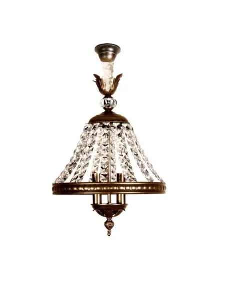 Colgante forja 3XE14 Ø42cm altura 48cm 230/35 BRONCE, Lamparas de techo