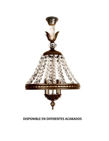 Colgante forja 3XE14 Ø42cm altura 48cm 230/35 BRONCE, Lamparas de techo