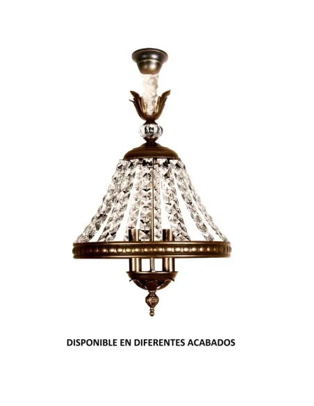 Colgante forja 3XE14 Ø42cm altura 48cm 230/35 BRONCE, Lamparas de techo