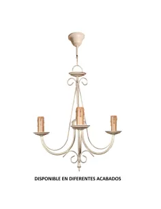 Lámpara forja 3XE14 Ø48cm altura 48cm 33/3 VELA, Lamparas de techo