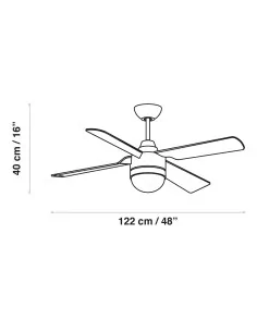 Ventilador de techo Narai Blanco ø122cm, LED 15W, Mando a distancia, Regulable Kelvin, Regulable intensidad, Ventiladores de tec