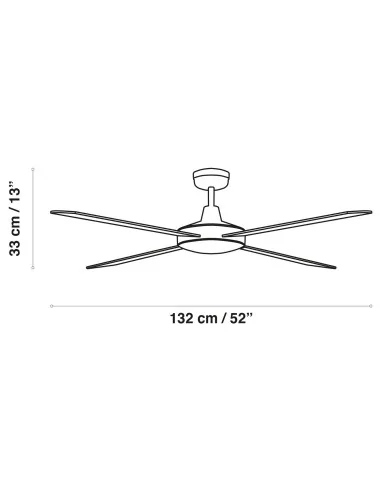 Ventilador sin luz Raki Blanco ø132cm, MOTOR DC, Mando a distancia, Ventiladores sin luz