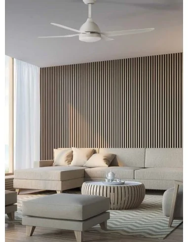 Barine Ventilador de techo Blanco ø132cm LED 24W, Mando a distancia, Regulable Kevin, Ventiladores de techo con luz