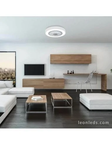 Blaast Ventilador seguridad niños Blanco, LED 24W Mando a distancia, Regulable Kelvin, Ventiladores infantiles