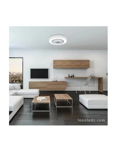 Blaast Ventilador seguridad niños Blanco, LED 24W Mando a distancia, Regulable Kelvin, Ventiladores infantiles