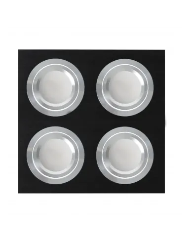 Focos empotrar Negro/cromo 4xg10 Incluida 24w 4000k 2400lm 17,5x17,5x2 Androide 096684009. FABRILAMP, Lámparas modernas