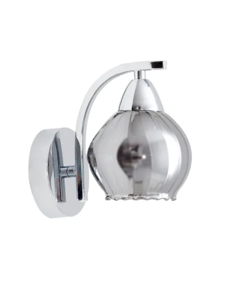 Apliques de pared 1xe14 Smoky Cromo Tulipa Cristal 100061020 FABRILAMP, Lámparas modernas