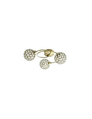Plafones de techo Kegan Cristal 3xg9 Cuero 18x38 064483014 FABRILAMP, Plafones de techo