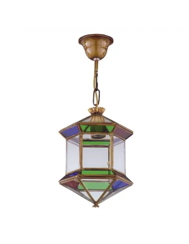 Farol Granadino Hexagonal Colores 1xe27 28x20 1 973-COLORES FABRILAMP, Lámparas rústicas