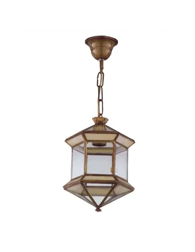 Farol Granadino Hexagonal Opalina 1xe27 28x20 1 973-OPALINA FABRILAMP, Lámparas rústicas