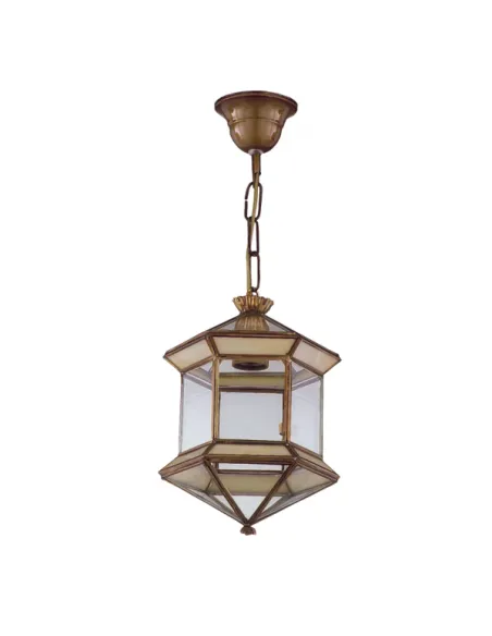 Farol Granadino Hexagonal Opalina 1xe27 28x20 1 973-OPALINA FABRILAMP, Lámparas rústicas