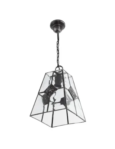 Lámparas de techo colgantes Estepa Plata 1xe27 30x20x20 075592010 FABRILAMP, Lámparas rústicas