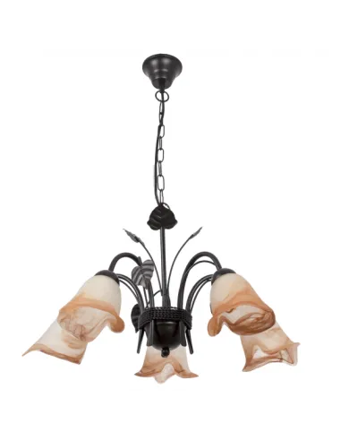 Lampara Forja Napoles Marron 5xe14 34x54 6 554/5 FABRILAMP, Lámparas rústicas