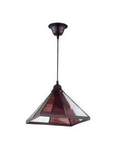 Lámparas de techo colgantes Farol Piramide Violeta 1xe27 Regx27 1 975-VIOLETA FABRILAMP, Lámparas rústicas