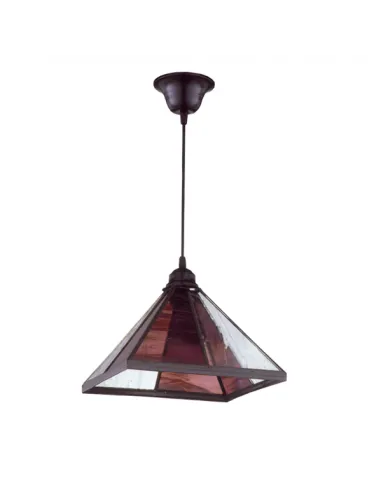Lámparas de techo colgantes Farol Piramide Violeta 1xe27 Regx27 1 975-VIOLETA FABRILAMP, Lámparas rústicas