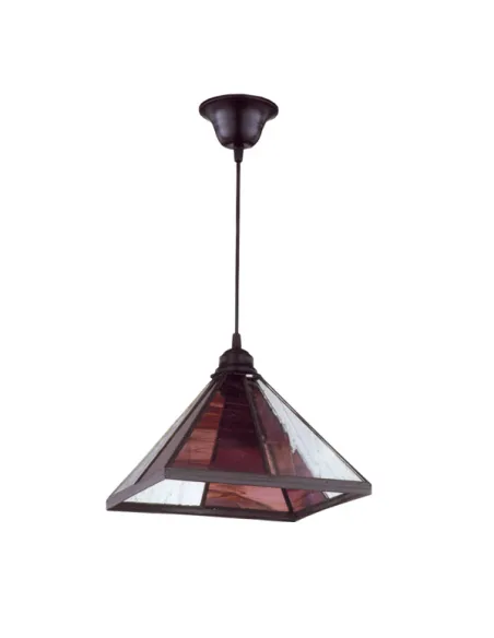 Lámparas de techo colgantes Farol Piramide Violeta 1xe27 Regx27 1 975-VIOLETA FABRILAMP, Lámparas rústicas