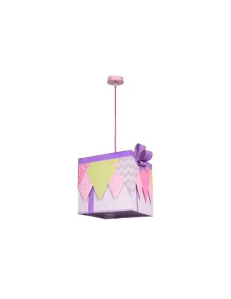 Lámparas de techo colgantes Grande Serie Regalo Lila 1xe27 30x30x30 056893019 FABRILAMP, Lamparas infantiles