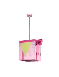 Lámparas de techo colgantes Grande Serie Regalo Rosa 1xe27 30x30x30 056893000 FABRILAMP, Lamparas infantiles