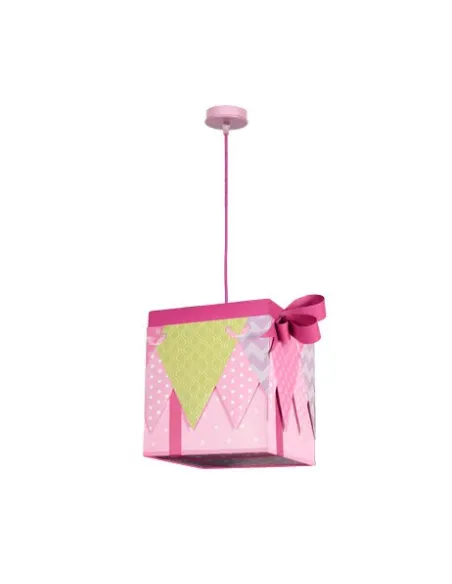 Lámparas de techo colgantes Grande Serie Regalo Rosa 1xe27 30x30x30 056893000 FABRILAMP, Lamparas infantiles