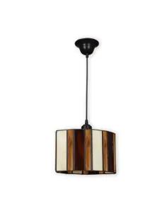 Lámparas de techo colgantes Alqueria 1lxe27 Beis (20x30x21) 005893015 FABRILAMP, Lámparas rústicas