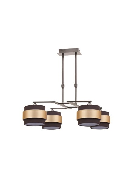 Lampara 4dh Bremen Cuero/marron-oro 4xe14 Regx60d 066484014 FABRILAMP, Lámparas modernas