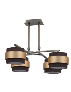 Lampara 4x Bremen Cuero/marron-oro 4xe14 Regx60d 066484414 FABRILAMP, Lámparas modernas