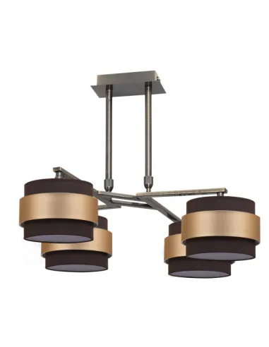 Lampara 4x Bremen Cuero/marron-oro 4xe14 Regx60d 066484414 FABRILAMP, Lámparas modernas