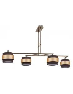 Lampara 4lp Bremen Cuero/marron-oro 4xe14 Regx92 066454414 FABRILAMP, Lámparas modernas