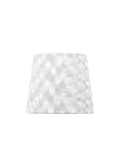 Pantalla Fatima E27 15dx8dx12h tejido Blanco Nacar 110811501 fabrilamp, Pantallas 15 cm