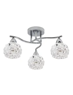 Lampara 3xe14 Glass Cromo Tulipa Cristal 100153020 fabrilamp, Lámparas modernas
