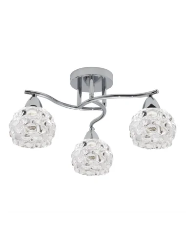 Lampara 3xe14 Glass Cromo Tulipa Cristal 100153020 fabrilamp, Lámparas modernas