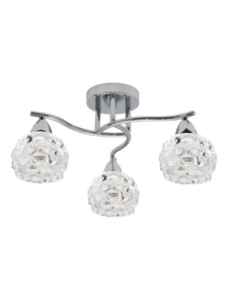 Lampara 3xe14 Glass Cromo Tulipa Cristal 100153020 fabrilamp, Lámparas modernas