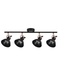 Regleta Arabia 4xgu10 Negro/cobrebombillas No Incluidas 114494009 fabrilamp, Lámparas rústicas