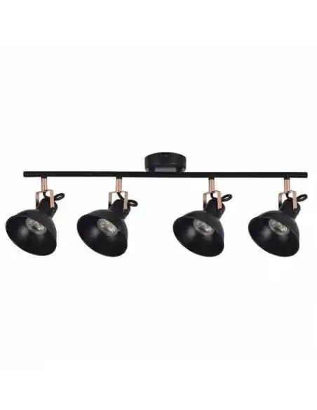 Regleta Arabia 4xgu10 Negro/cobrebombillas No Incluidas 114494009 fabrilamp, Lámparas rústicas