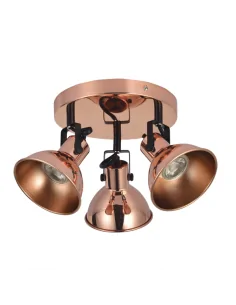 Plafon Arabia 3xgu10 Cobre/negrobombillas No Incluidas 114483011 fabrilamp, Lámparas para baños