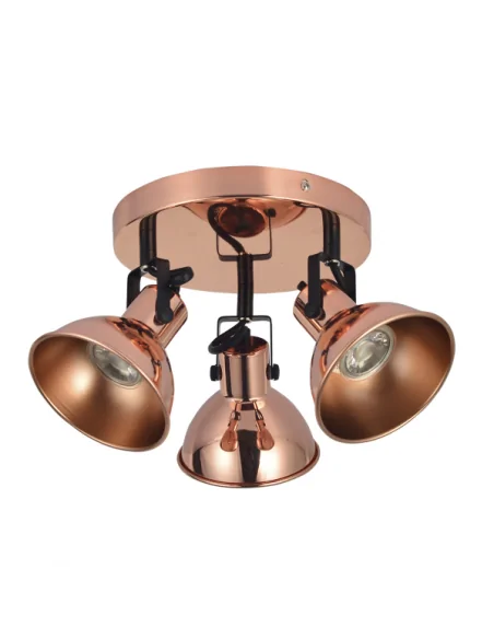 Plafon Arabia 3xgu10 Cobre/negrobombillas No Incluidas 114483011 fabrilamp, Lámparas para baños