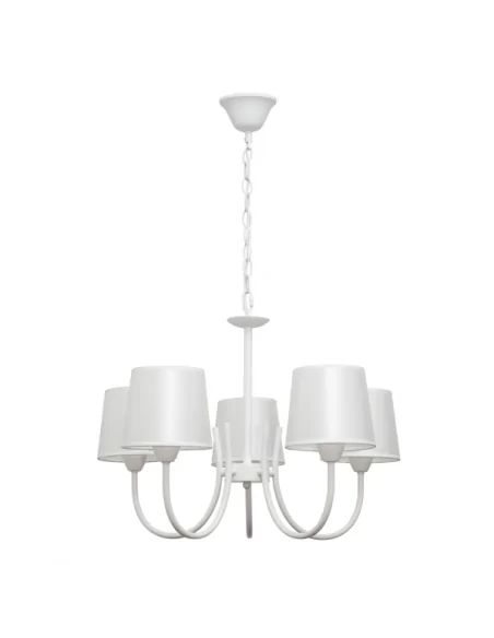Lampara Guadalajara 5xe14 Blanca Pantalla Blanca 121555025 fabrilamp, Lamparas de techo