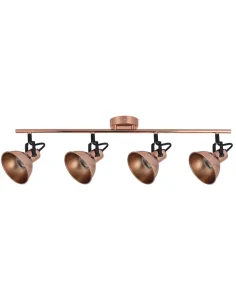 Regleta Arabia 4xgu10 Cobre - Negrobombillas No Incluidas 114494011 fabrilamp, Lámparas para baños