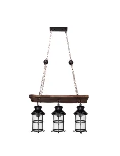 Colgante Rustico Cortijo 3xe27 Marron 124493002 fabrilamp, Lámparas rústicas