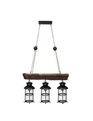 Colgante Rustico Cortijo 3xe27 Marron 124493002 fabrilamp, Lámparas rústicas