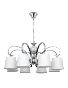 Lampara Concordia 8xe14 Cromo Pantalla Blanca 50-70x78d 122358020 fabrilamp, Lamparas de techo