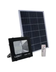 Proyector Solar Junot 150w 6500k Negro 2400lm C/remoto A14561509S fabrilamp, Proyectores exterior