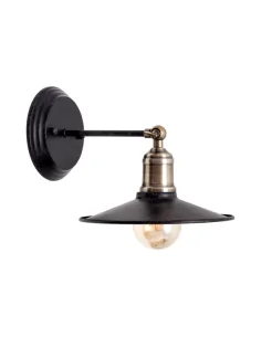 Aplique Volta 1xe27 Negro/cuero 68561009 Fabrilamp, Lámparas rústicas