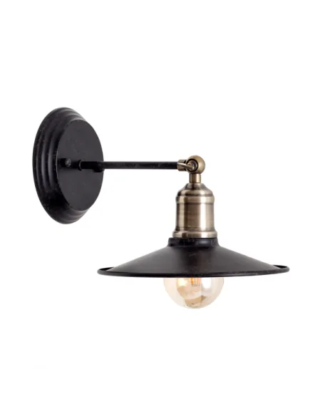 Aplique Volta 1xe27 Negro/cuero 68561009 Fabrilamp, Lámparas rústicas